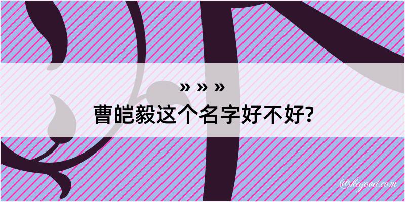 曹皑毅这个名字好不好?