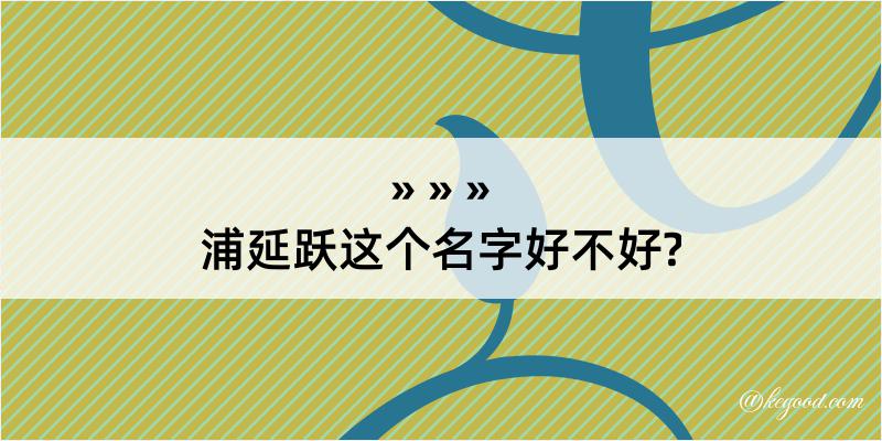 浦延跃这个名字好不好?