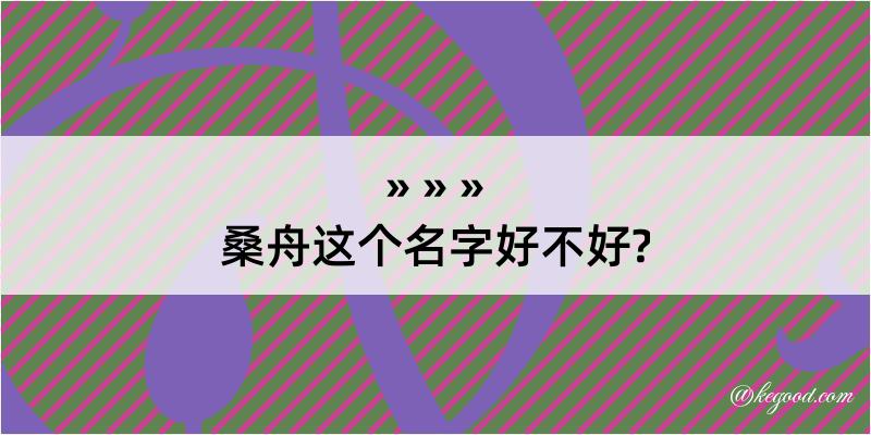 桑舟这个名字好不好?