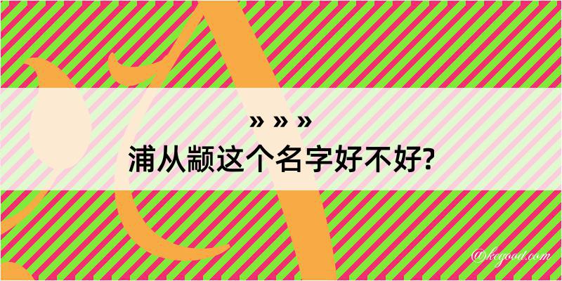 浦从颛这个名字好不好?