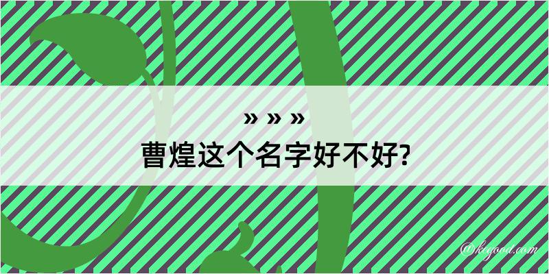 曹煌这个名字好不好?