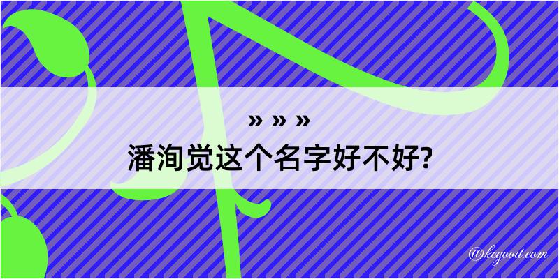 潘洵觉这个名字好不好?