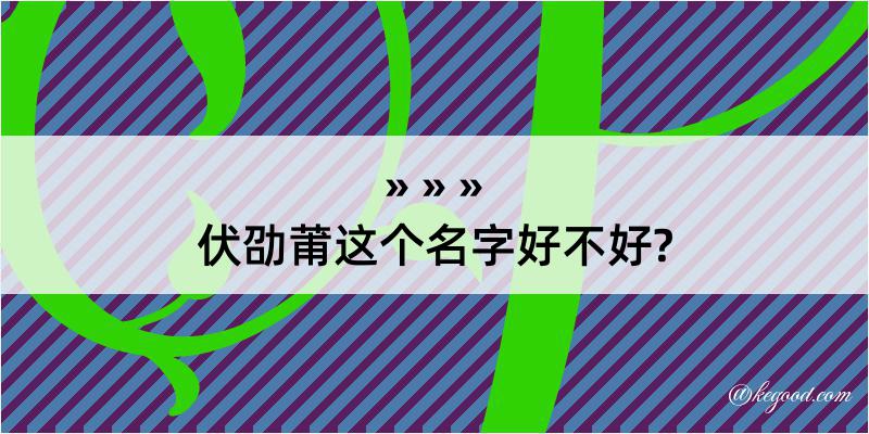 伏劭莆这个名字好不好?