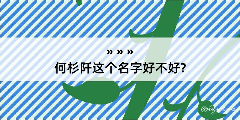 何杉阡这个名字好不好?