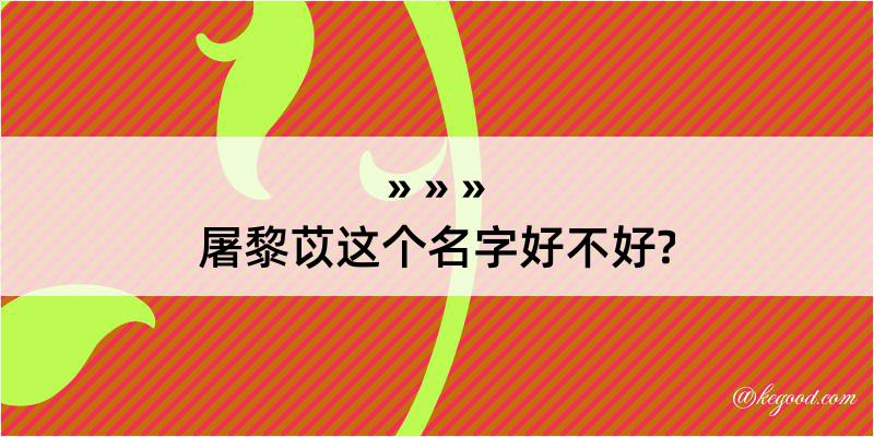 屠黎苡这个名字好不好?