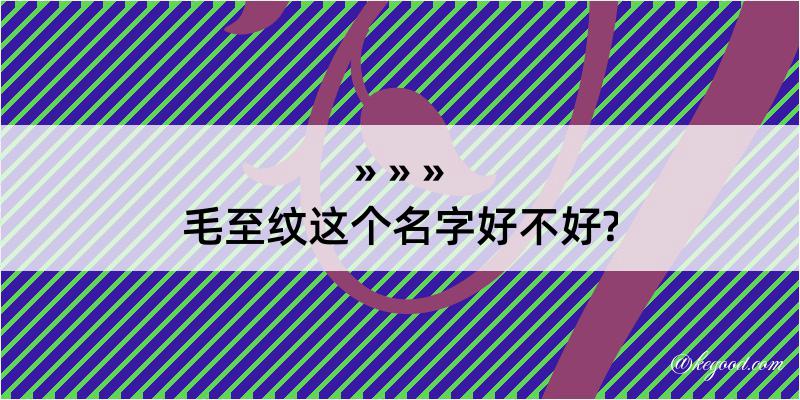 毛至纹这个名字好不好?