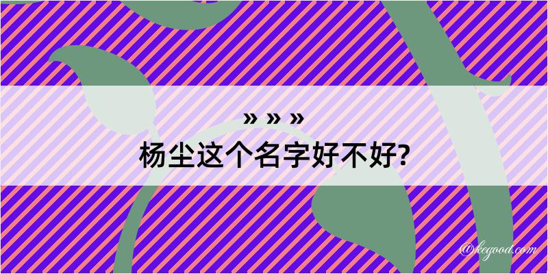 杨尘这个名字好不好?