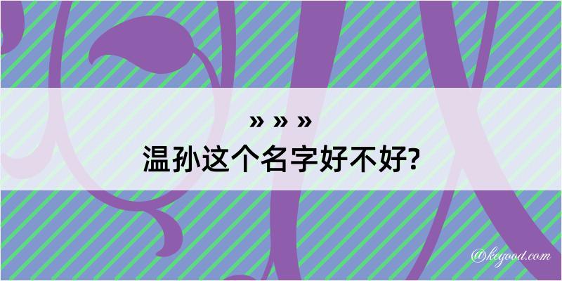 温孙这个名字好不好?