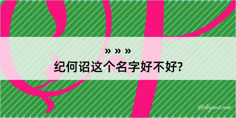 纪何诏这个名字好不好?