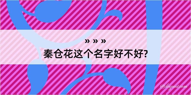 秦仓花这个名字好不好?