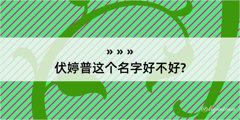 伏婷普这个名字好不好?