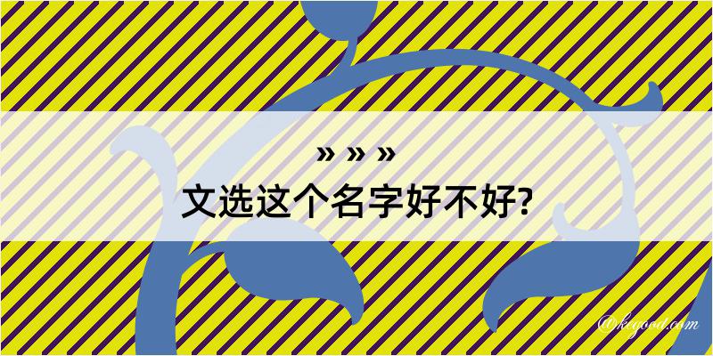 文选这个名字好不好?