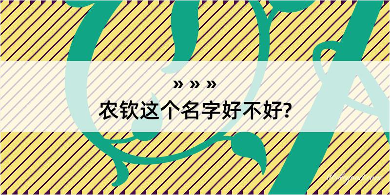 农钦这个名字好不好?