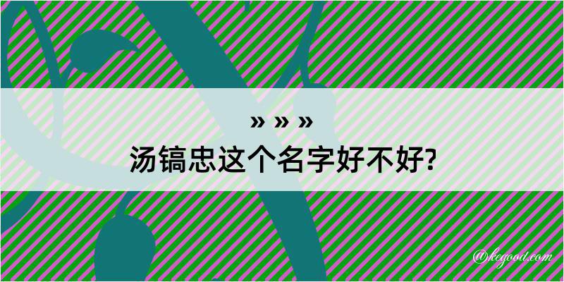 汤镐忠这个名字好不好?