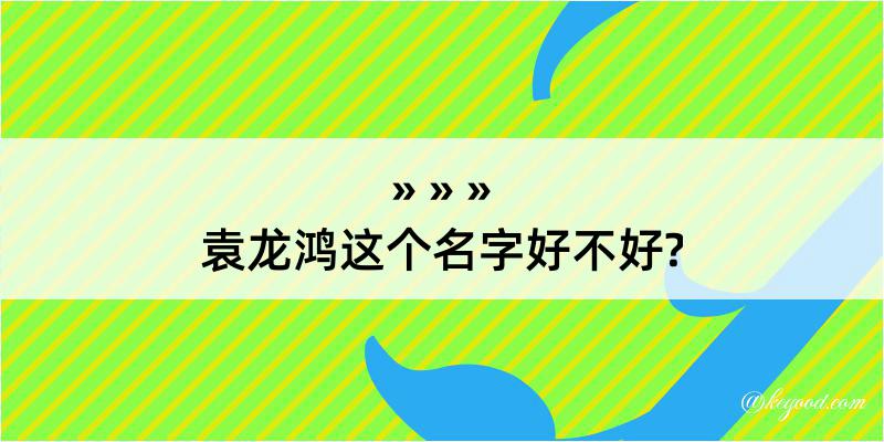 袁龙鸿这个名字好不好?