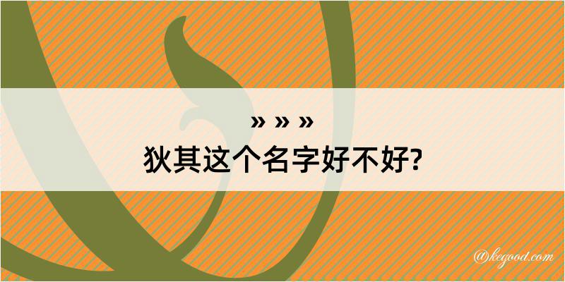 狄其这个名字好不好?