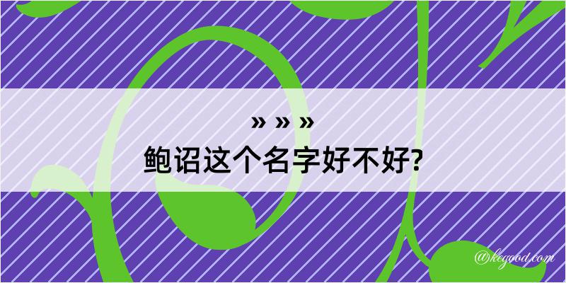 鲍诏这个名字好不好?