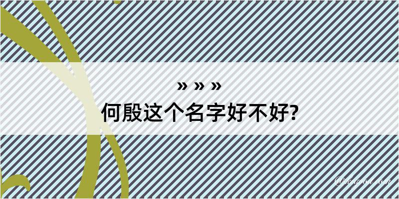 何殷这个名字好不好?