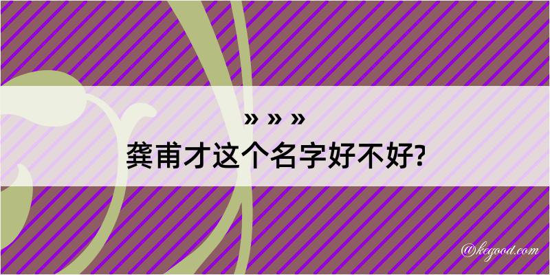 龚甫才这个名字好不好?