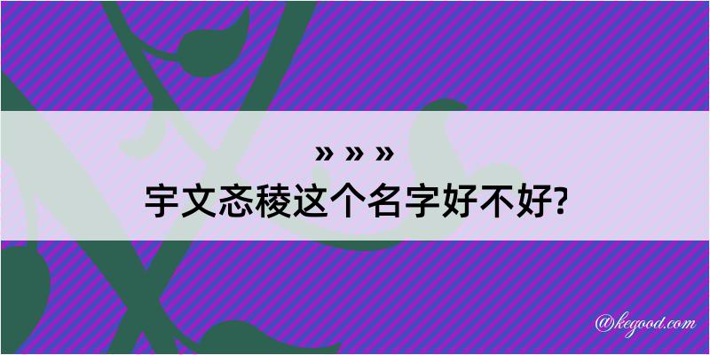 宇文忞稜这个名字好不好?