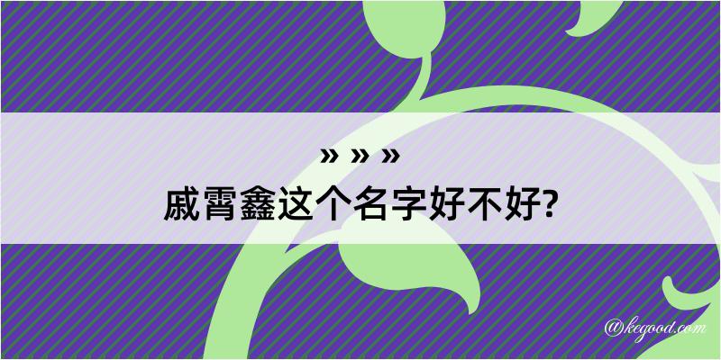 戚霄鑫这个名字好不好?