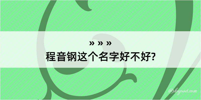 程音钢这个名字好不好?