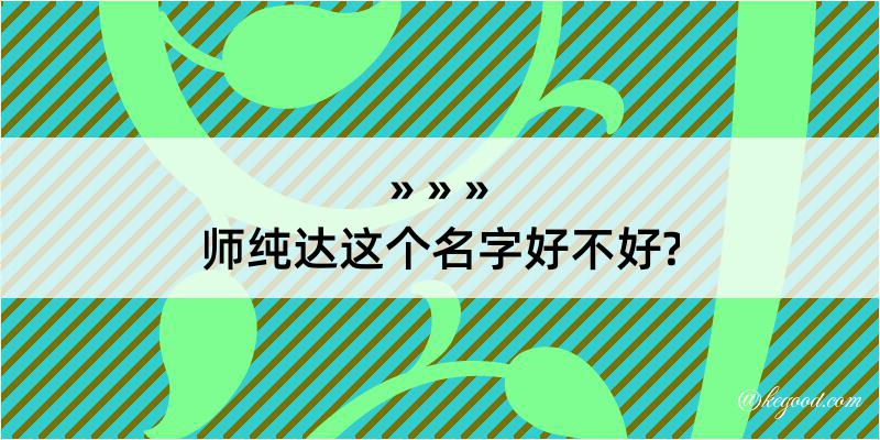 师纯达这个名字好不好?