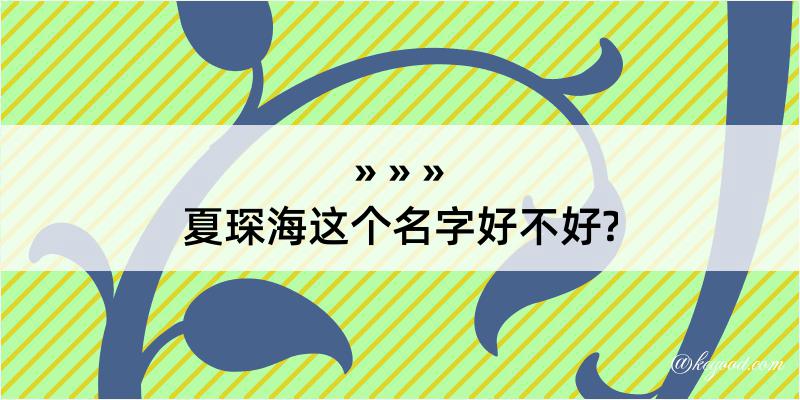 夏琛海这个名字好不好?