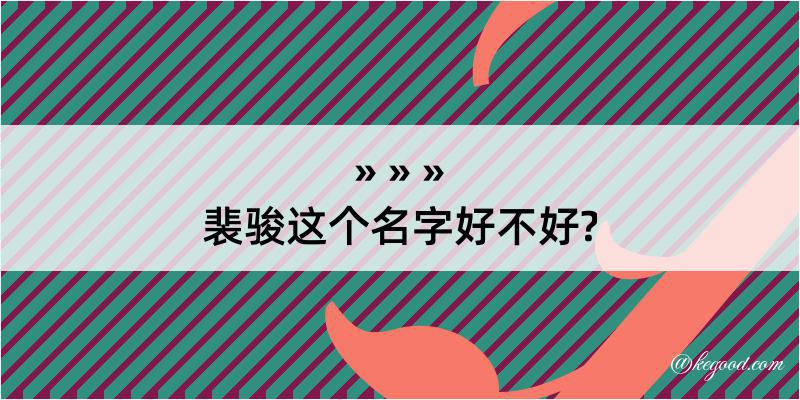 裴骏这个名字好不好?