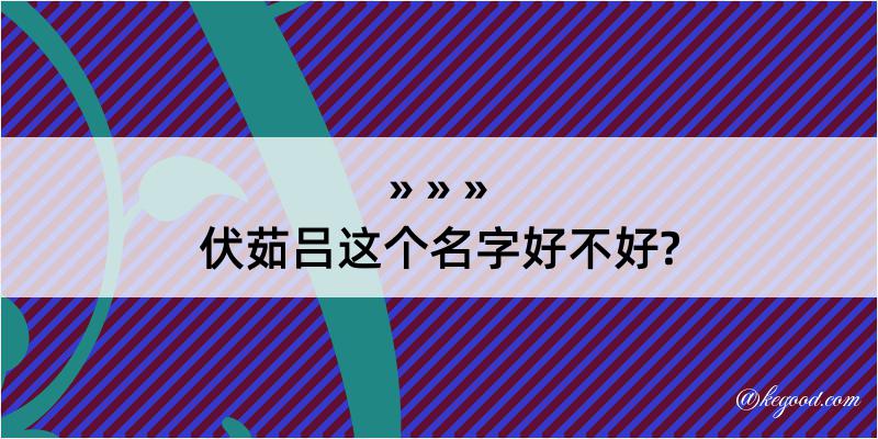 伏茹吕这个名字好不好?