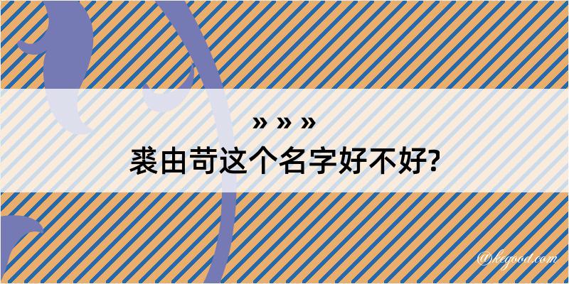 裘由苛这个名字好不好?