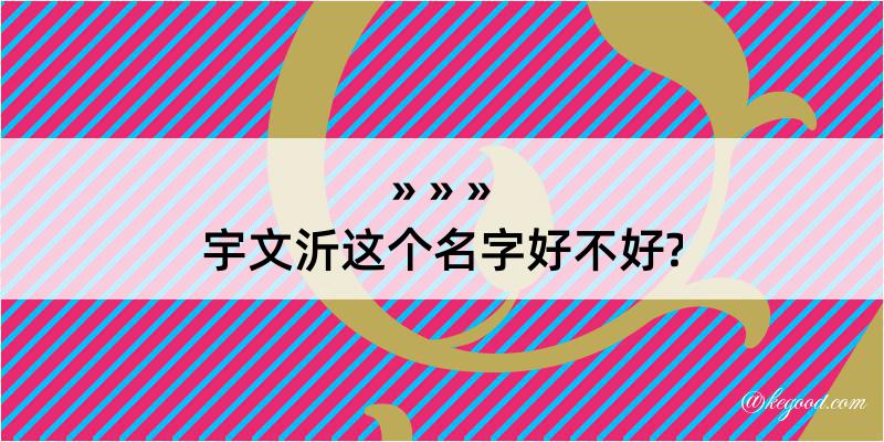 宇文沂这个名字好不好?