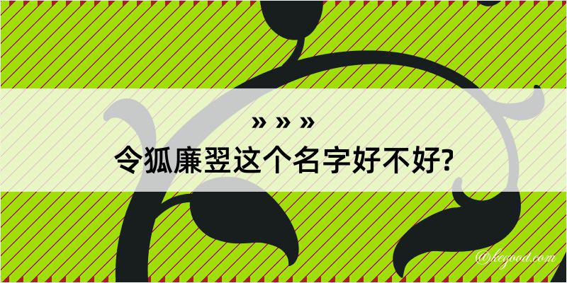 令狐廉翌这个名字好不好?