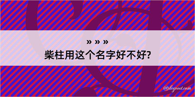 柴柱用这个名字好不好?