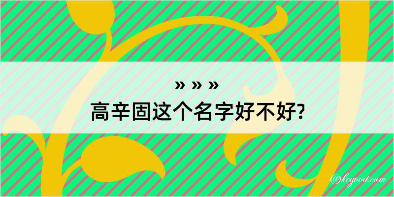 高辛固这个名字好不好?