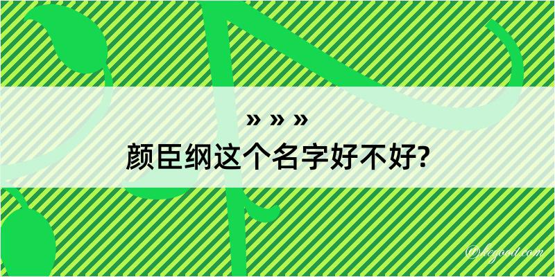 颜臣纲这个名字好不好?