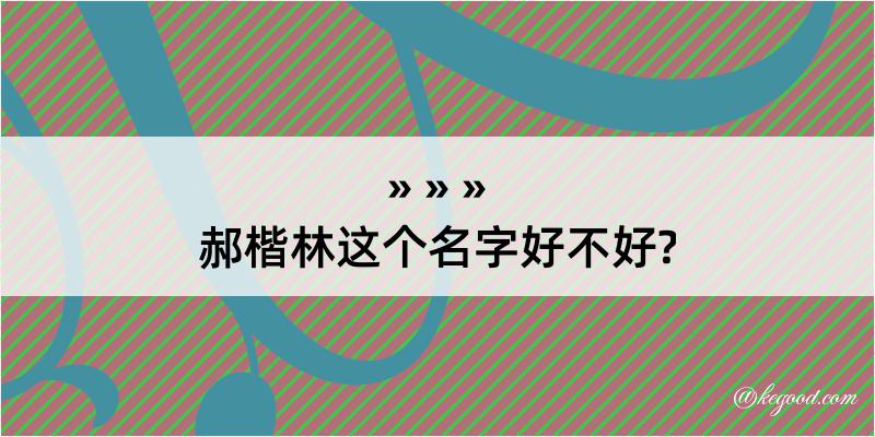 郝楷林这个名字好不好?