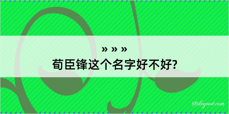 荀臣锋这个名字好不好?