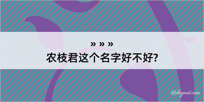 农枝君这个名字好不好?