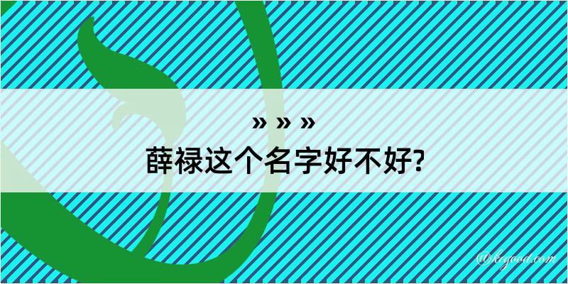 薛禄这个名字好不好?