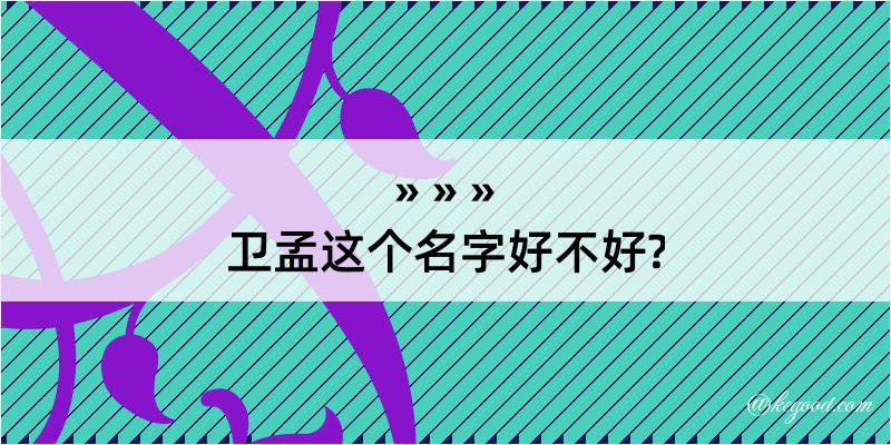 卫孟这个名字好不好?