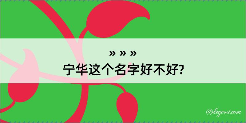 宁华这个名字好不好?