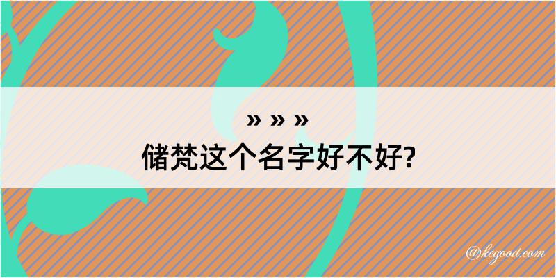 储梵这个名字好不好?