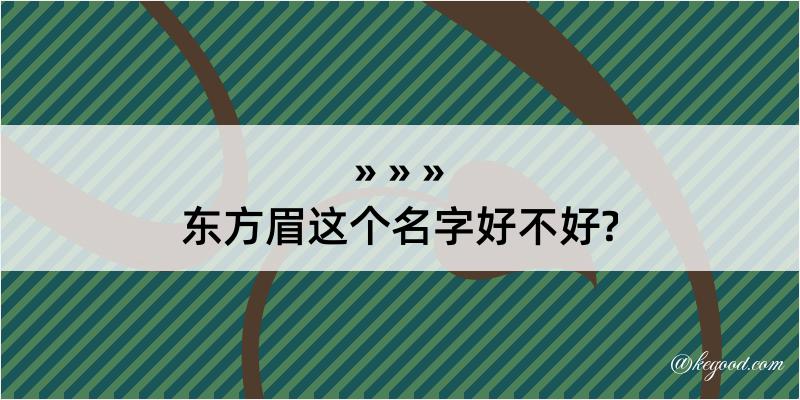 东方眉这个名字好不好?