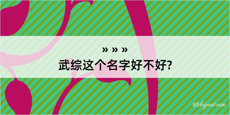 武综这个名字好不好?