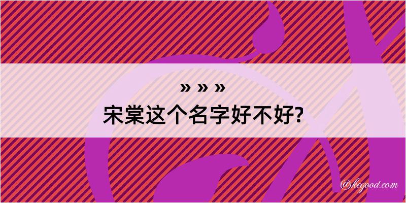 宋棠这个名字好不好?