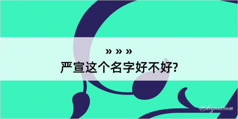 严宣这个名字好不好?