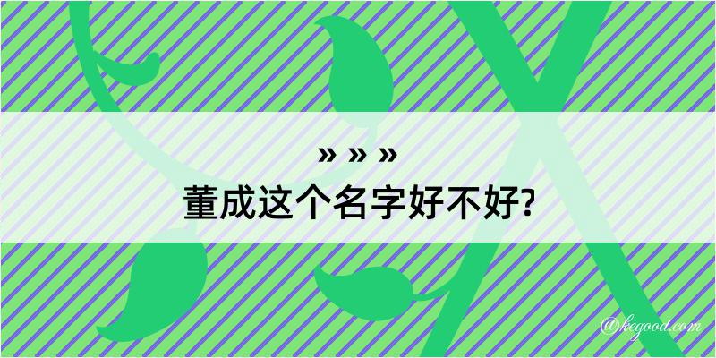 董成这个名字好不好?