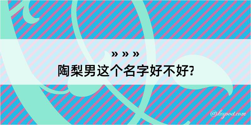 陶梨男这个名字好不好?