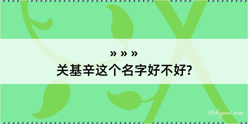 关基辛这个名字好不好?